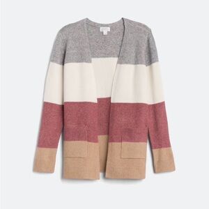 Market & Spruce Danny Two Pocket Open Colorblock Cardigan